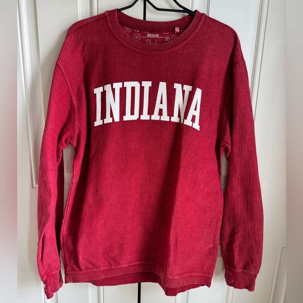 Indiana Corded Crewneck Sweater - Red